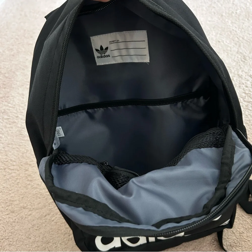 NWT Adidas Black Backpack with White Trefoil Logo